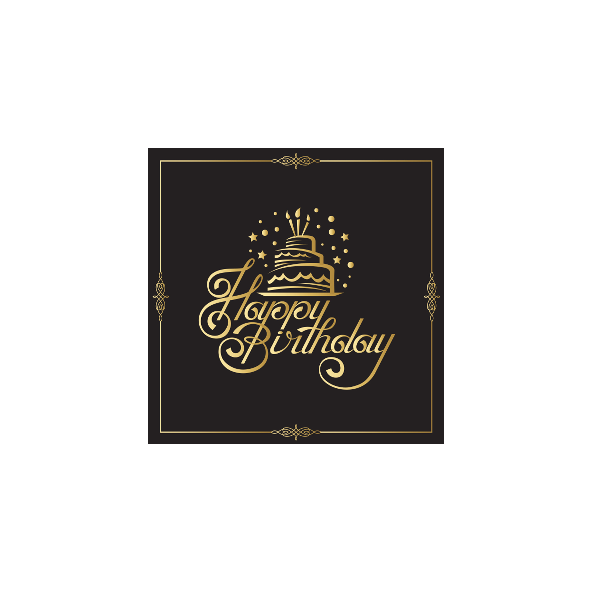 Birthday Theme Black Color with Cake Napkin