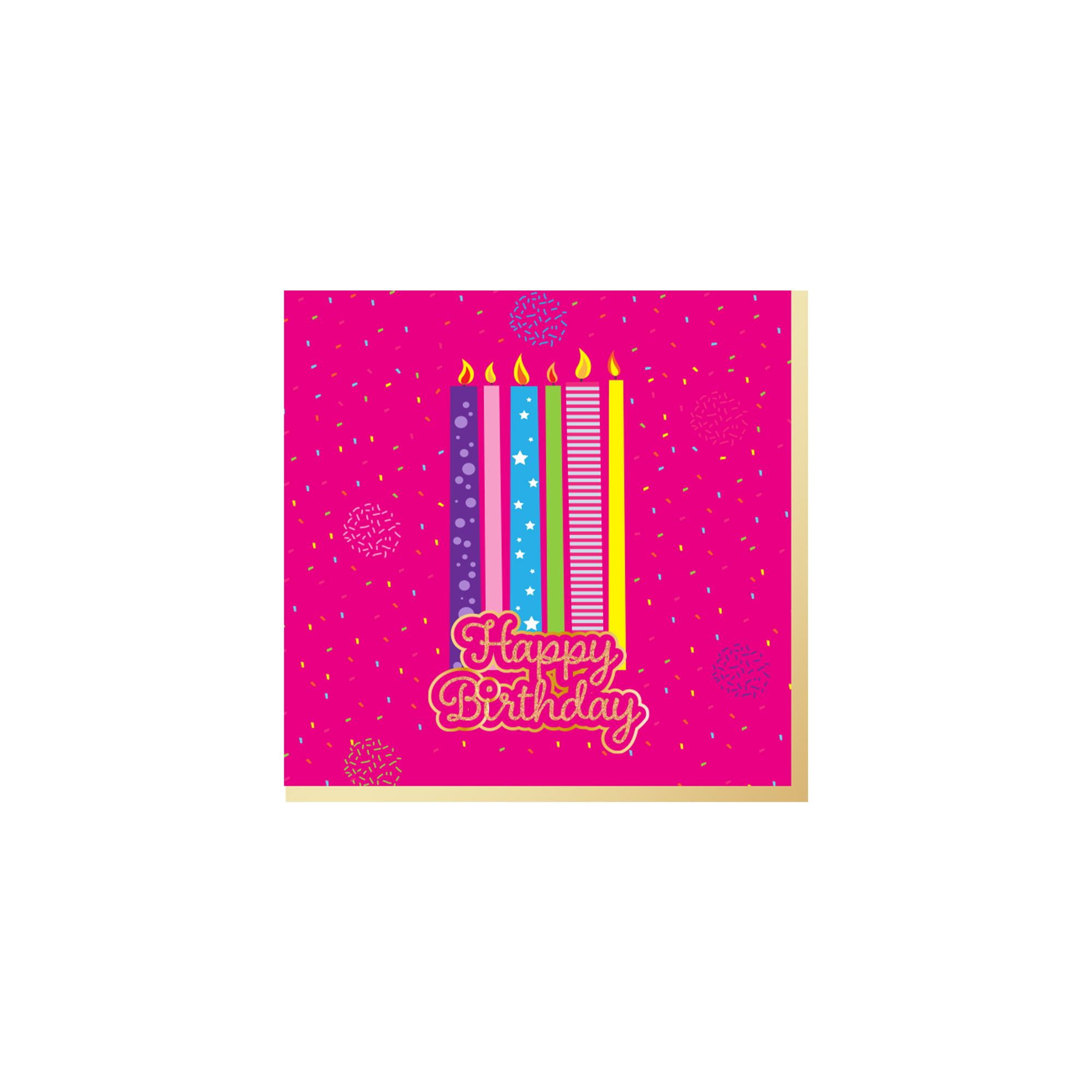 Birthday Theme Hot Pink with Candle Napkin