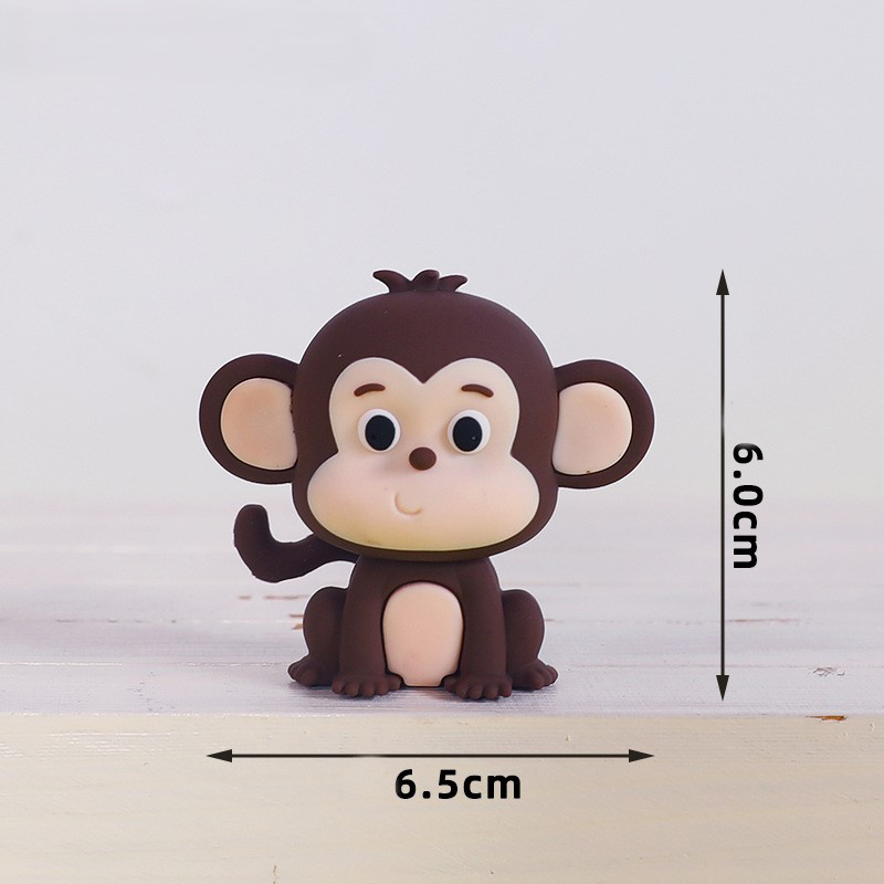 Jungle Animal Toys for Children's Birthday Cake Decoration