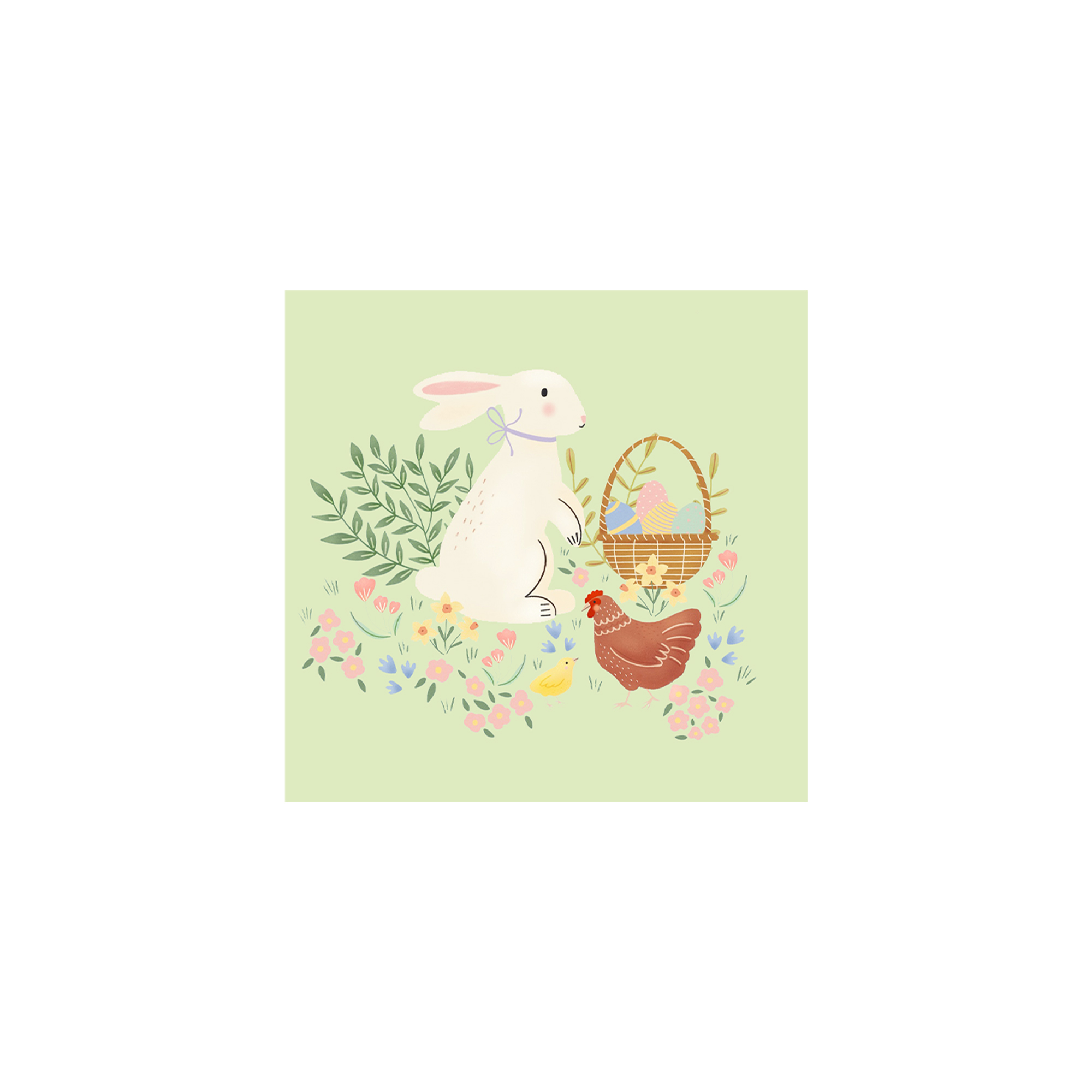 Easter Theme Light Pastel Green Napkin