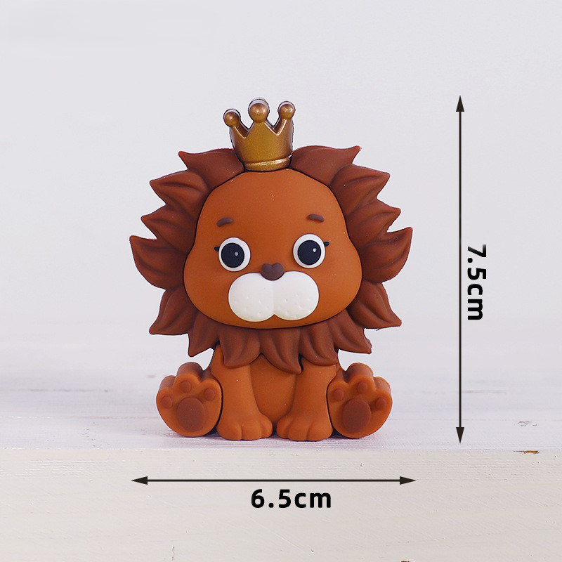 Jungle Animal Toys for Children's Birthday Cake Decoration