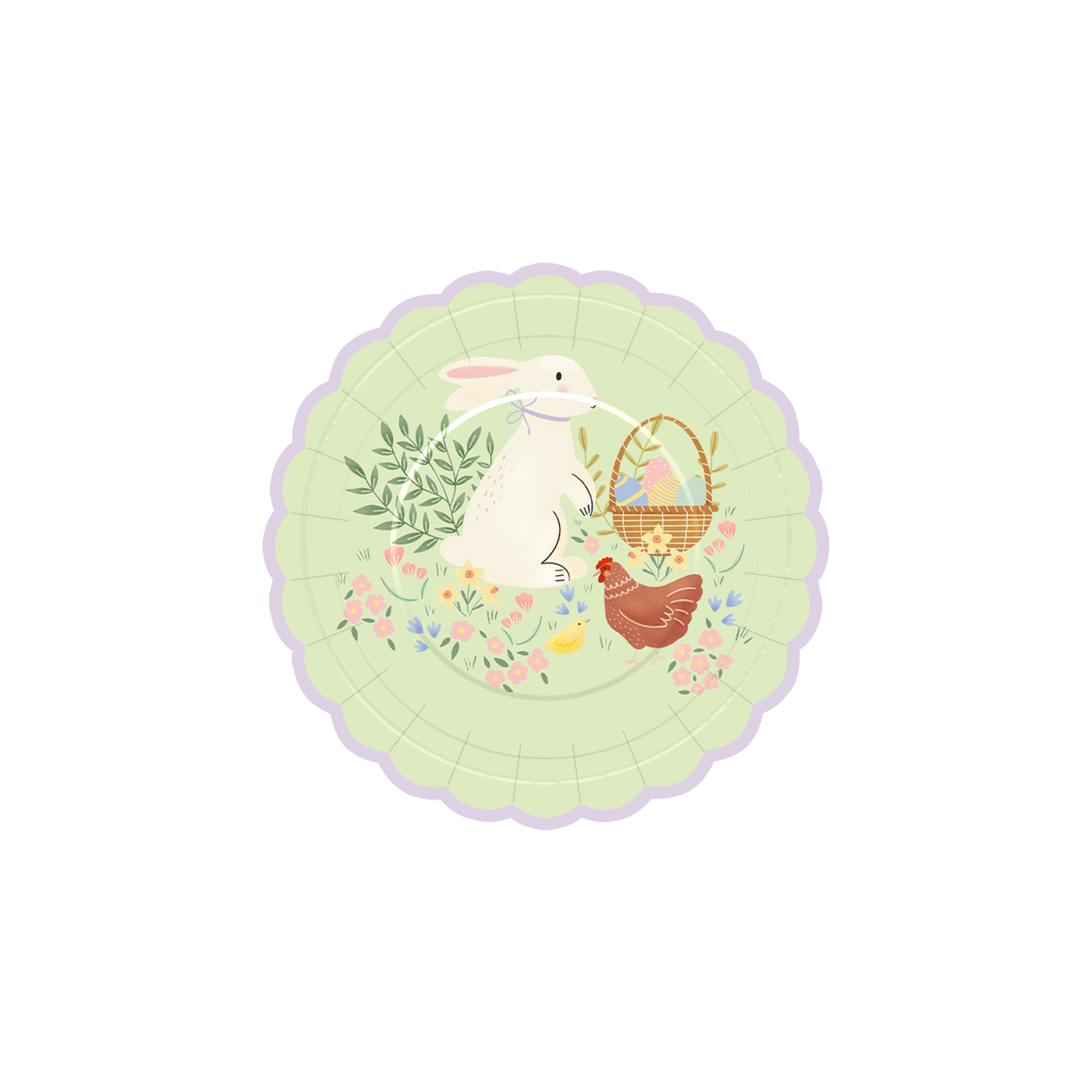 Easter Theme Light Pastel Green Lace Shape Dessert Plate