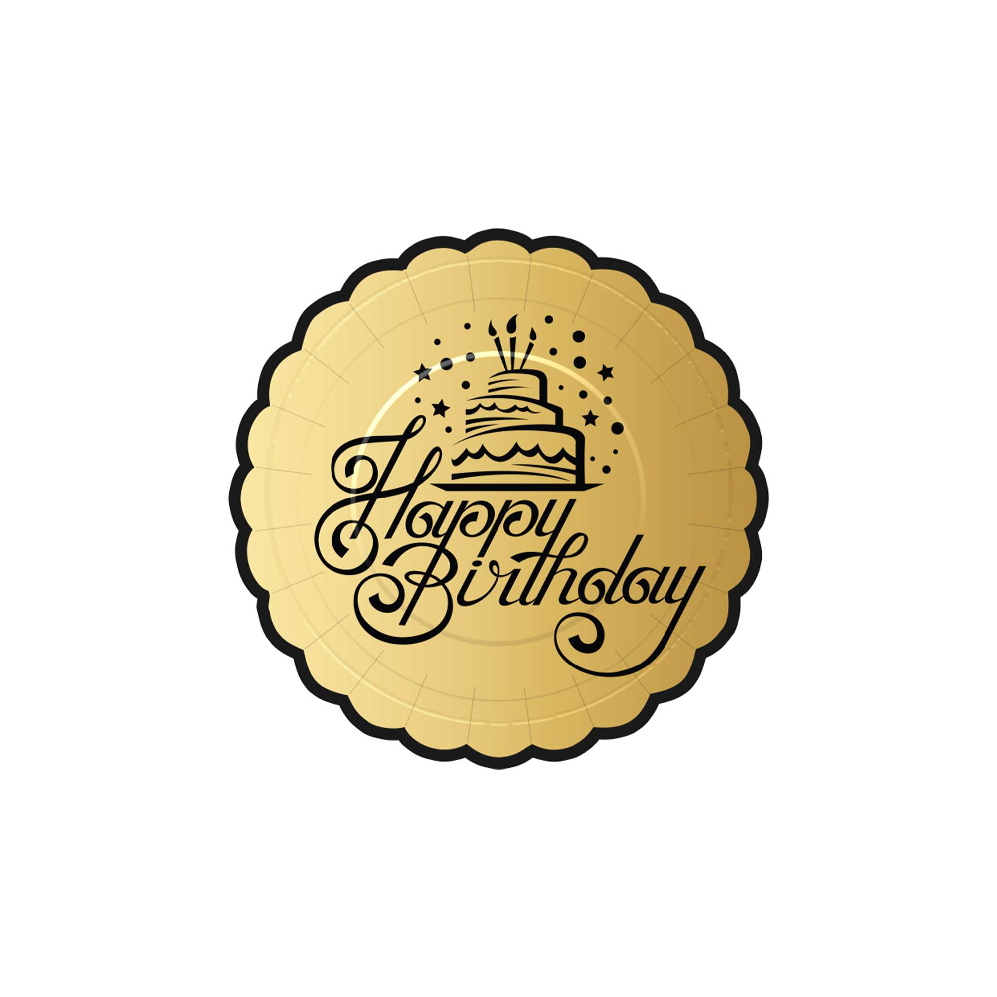 Birthday Theme Gold Black Lace Shape Dessert Plate