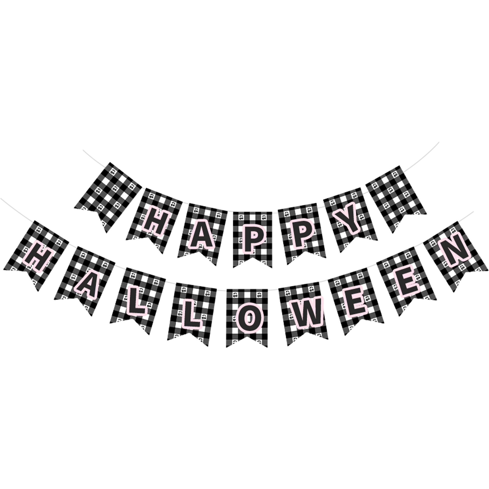 Halloween Theme Black&White Grid Background Banner