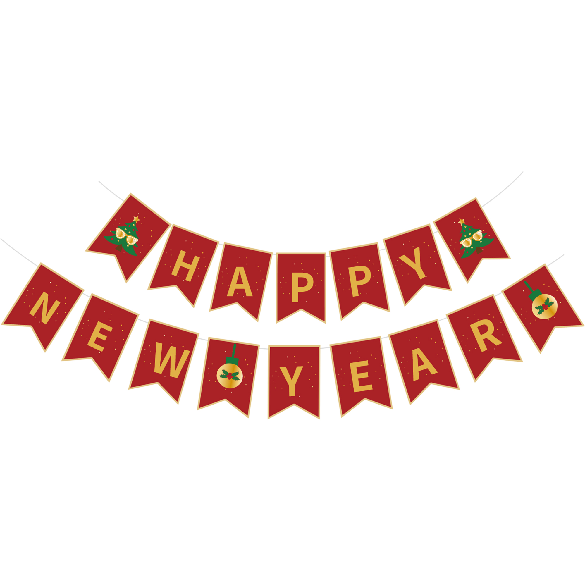 Christmas Theme Red Background Gold Christmas Letter Banner