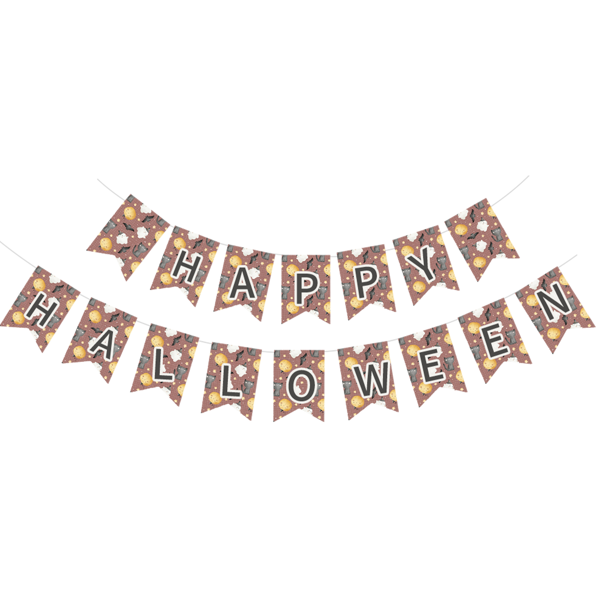 Halloween Theme Brown Background Yellow Pumpkin Pattern Banner