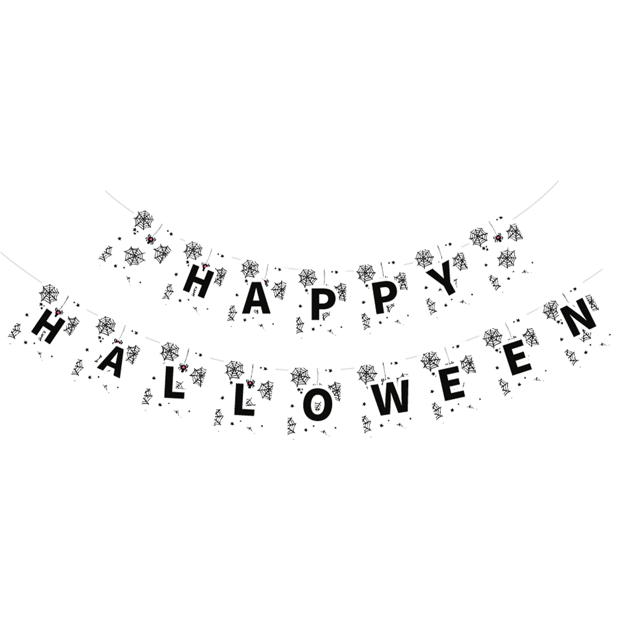 Halloween Theme White Background Web Banner