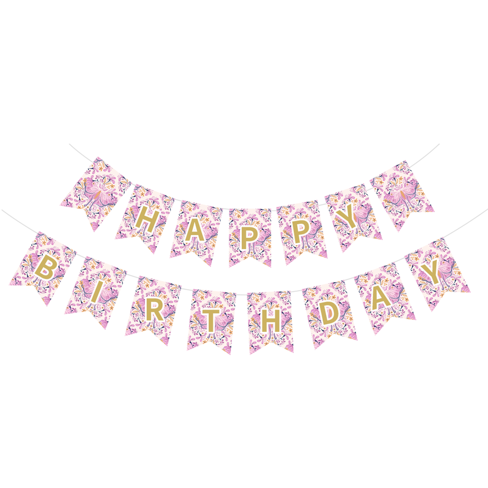 Animal Theme Pink Background Pink Butterfly Pattern Banner