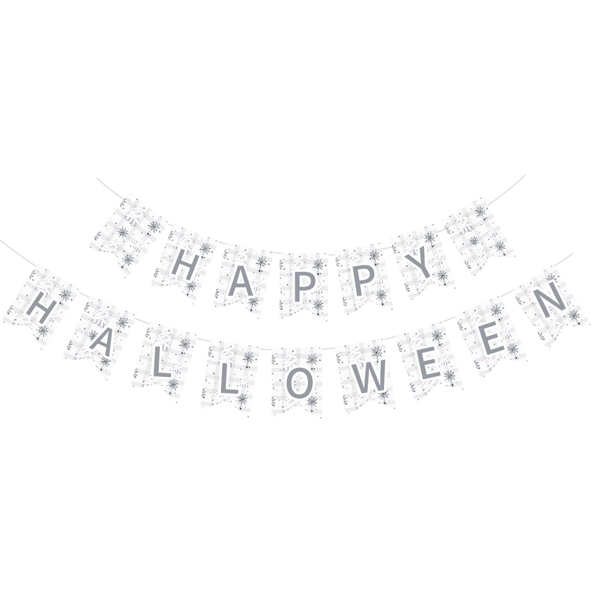 Halloween Theme Grey Background Web Pattern Banner