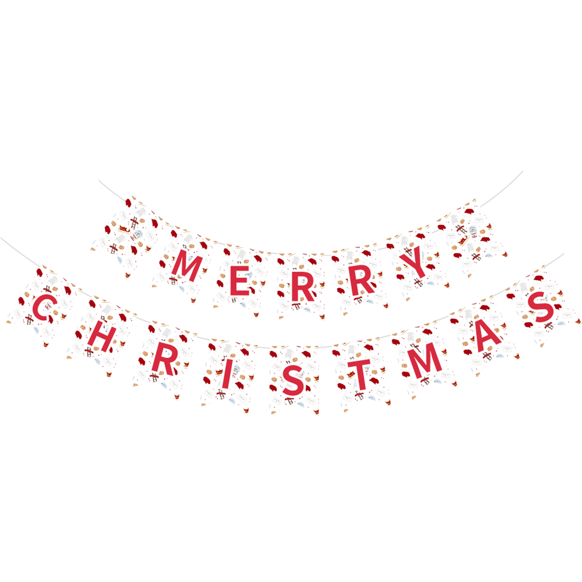 Christmas Theme White Background Red Christmas Letter Banner
