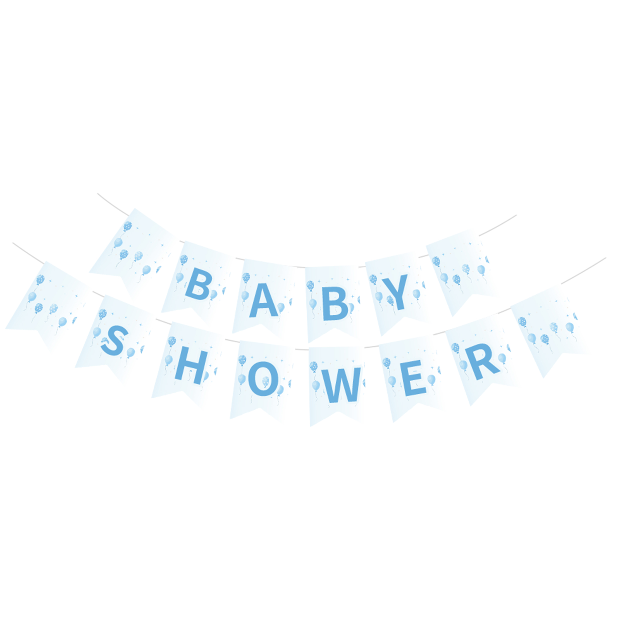 Baby Shower Theme Light Blue Background Balloon Pattern Banner