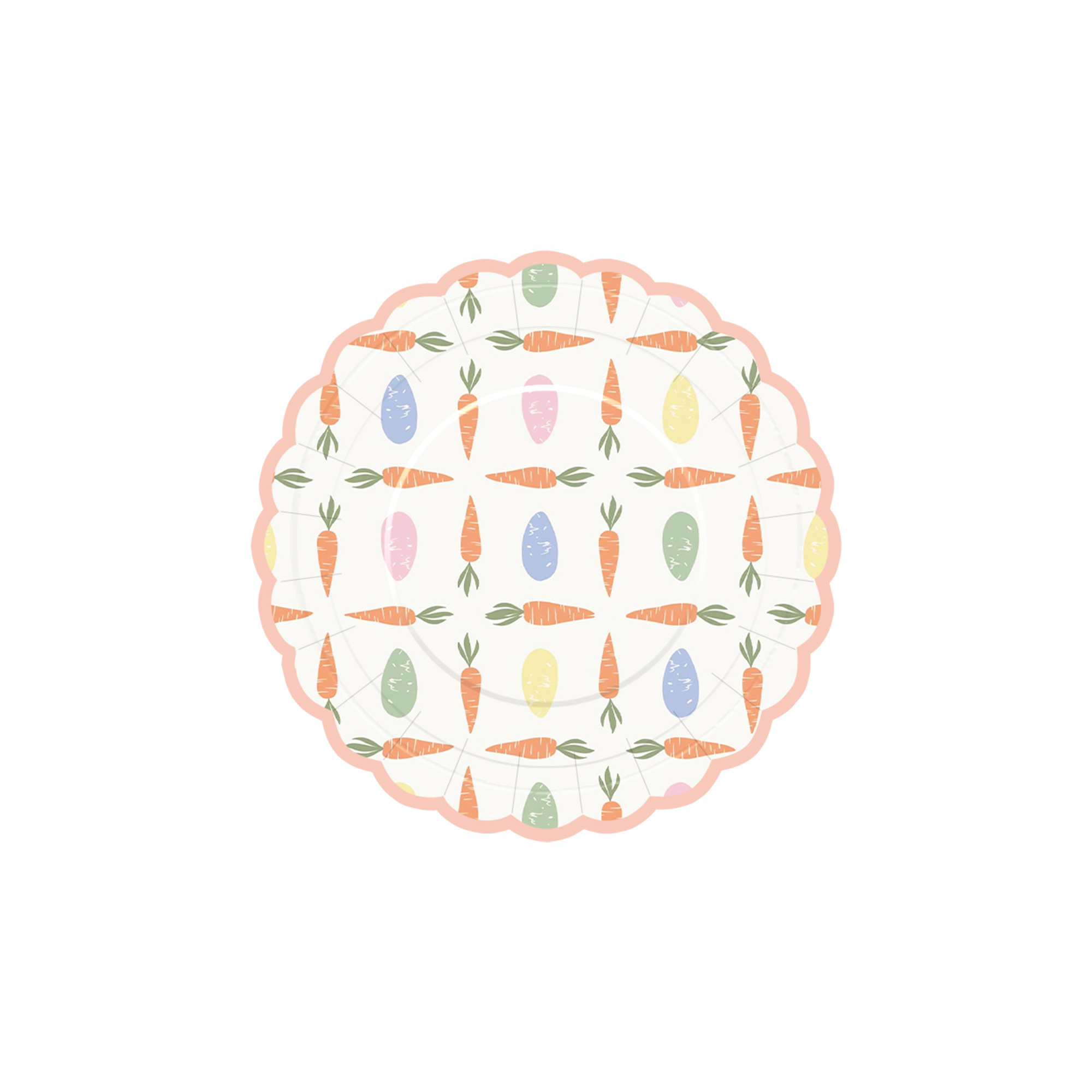 Easter Theme Lace Shape with Egg and Carrot Dessert Plate