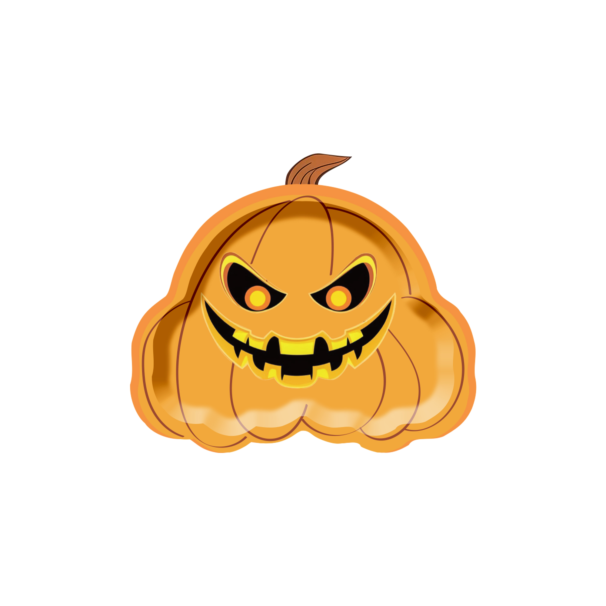 Halloween Theme Orange Evil Pumpkin Shape 9 Inch Plate
