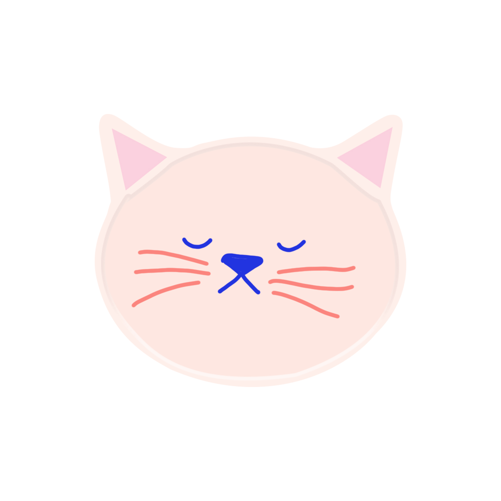 Animal Theme Pink Cat Shape 7 Inch Plate