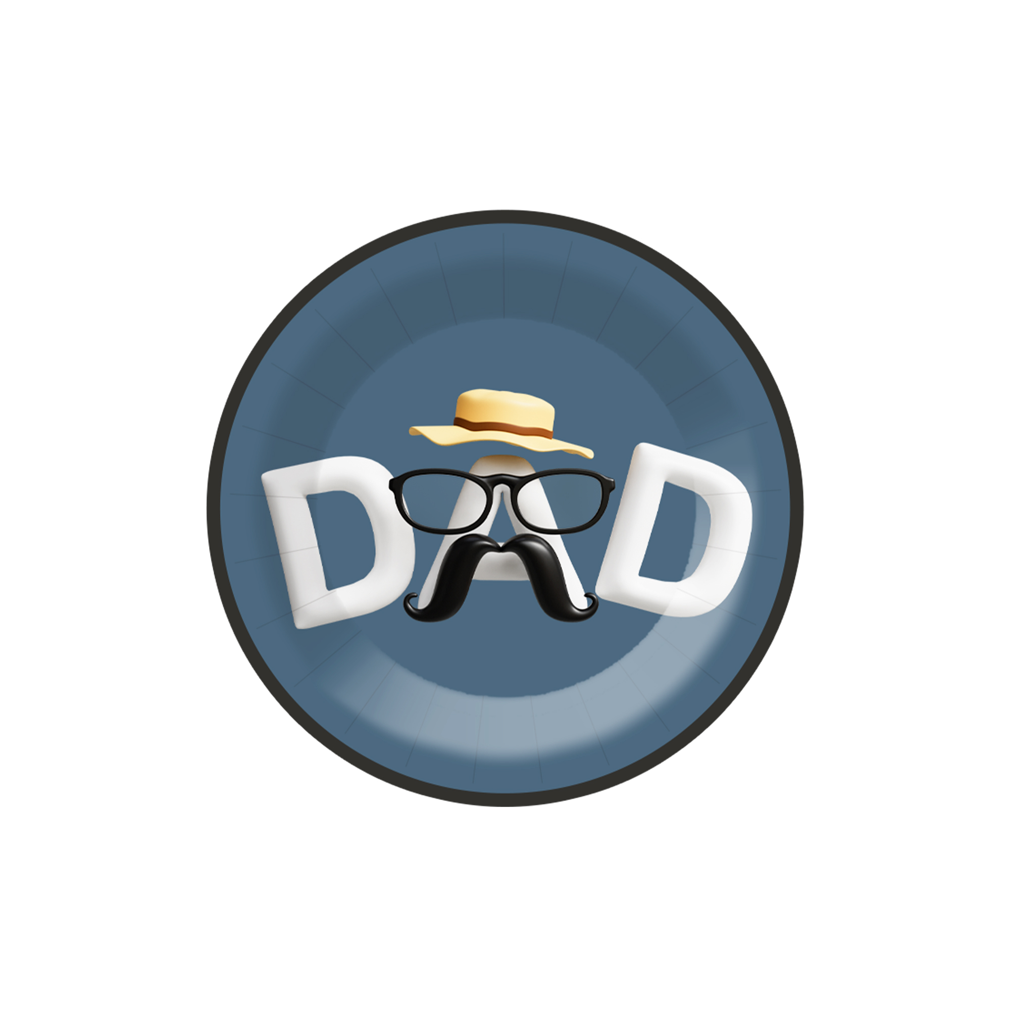 Father's Day Theme Grey Background Dad Letter 9 Inch Plate