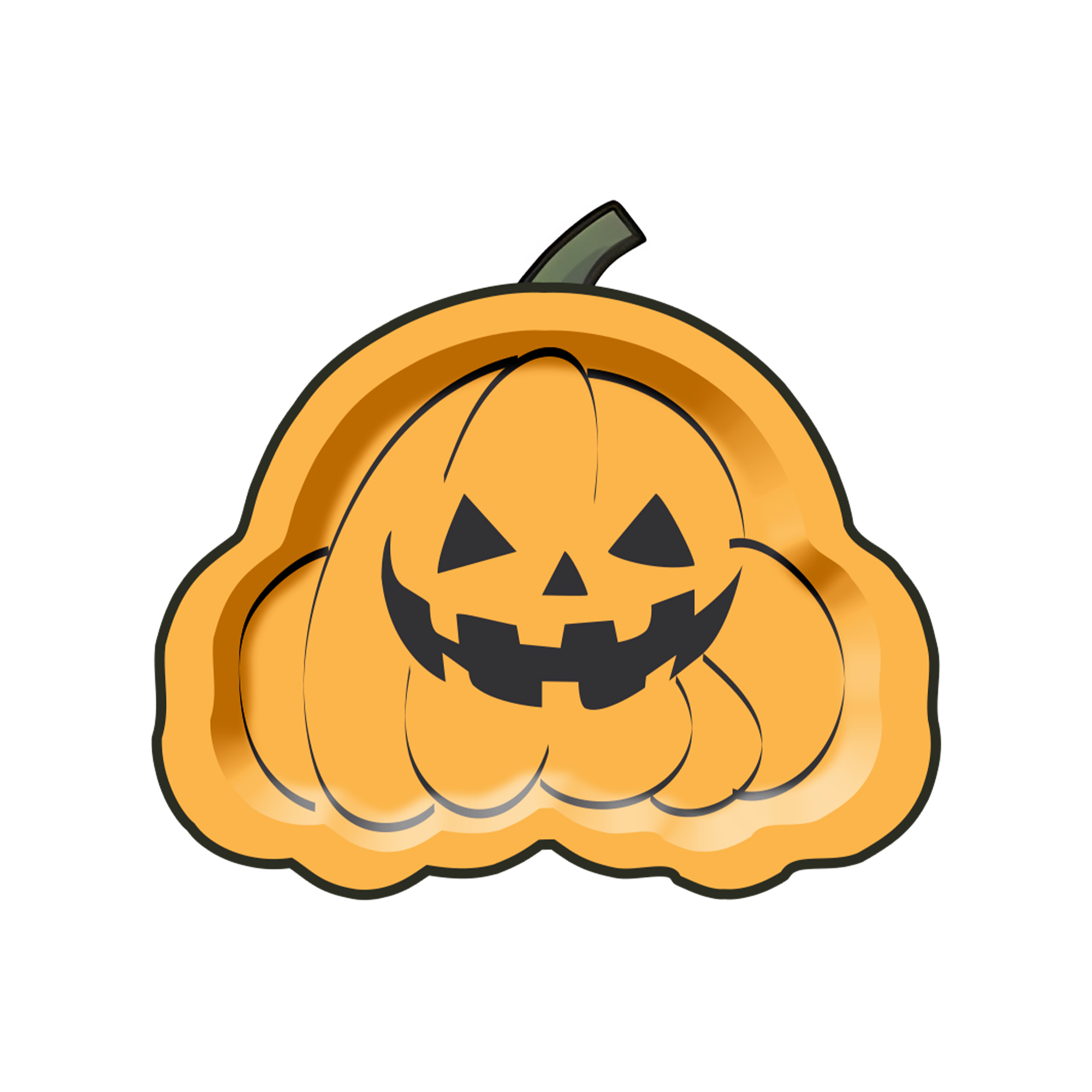 Halloween Theme Yellow Evil Pumpkin Shape 9 Inch Plate