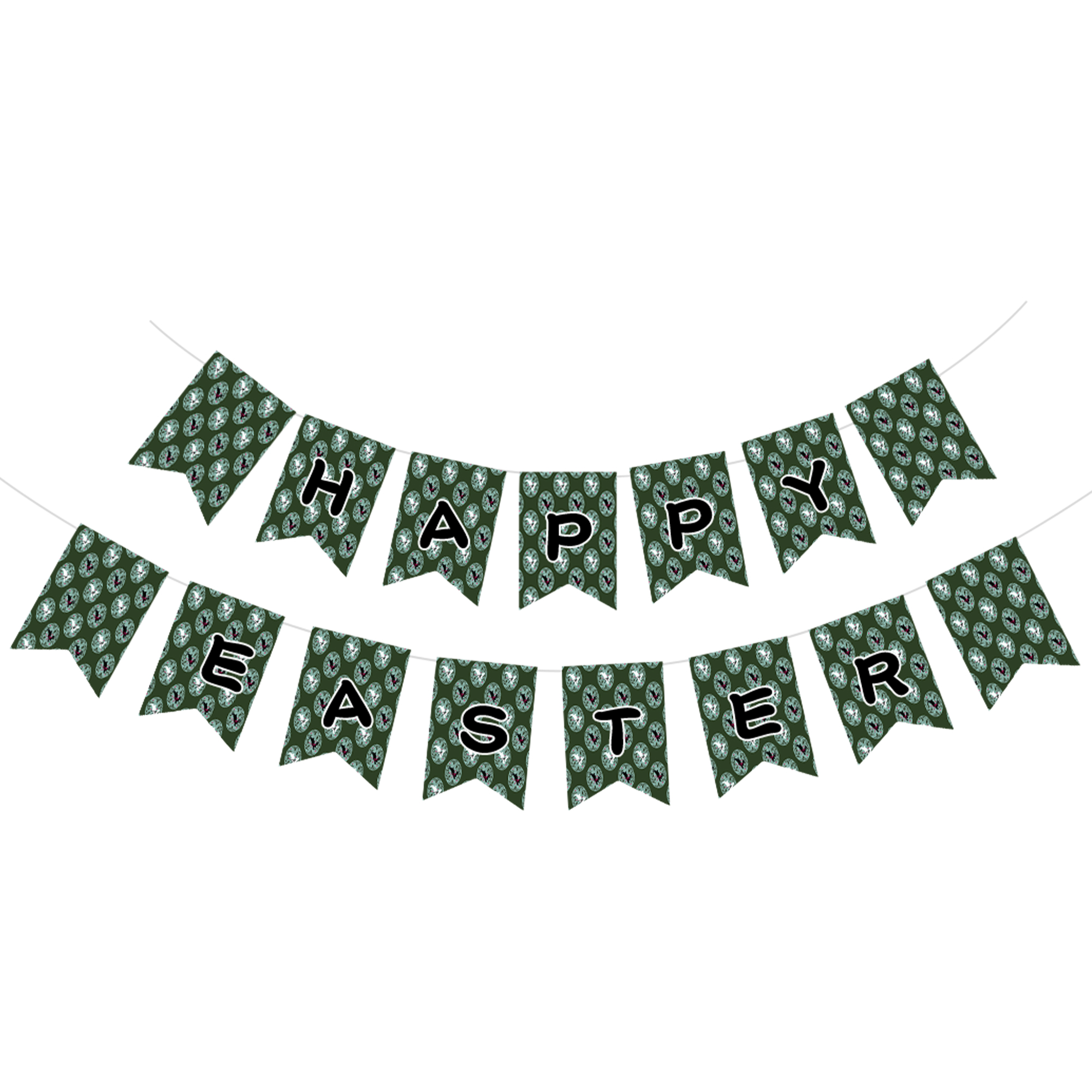 Easter Theme Mint Grayish Green Happy Easter Paper Banner