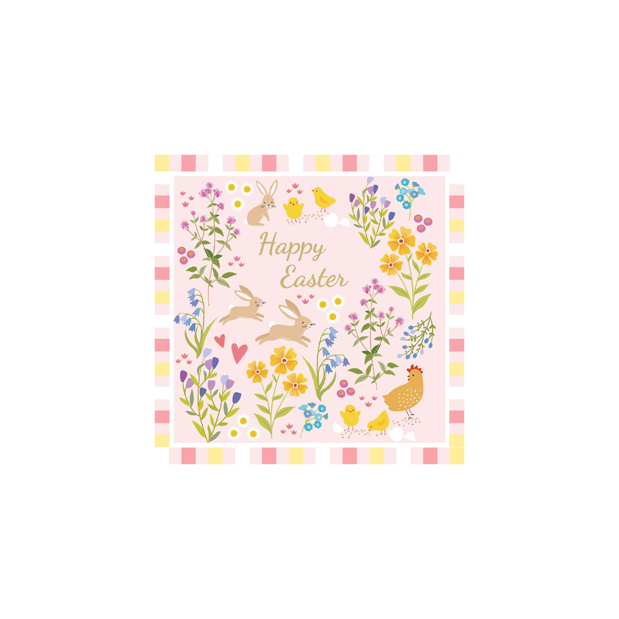 Easter Theme Pink Color with Rabbit Napkin