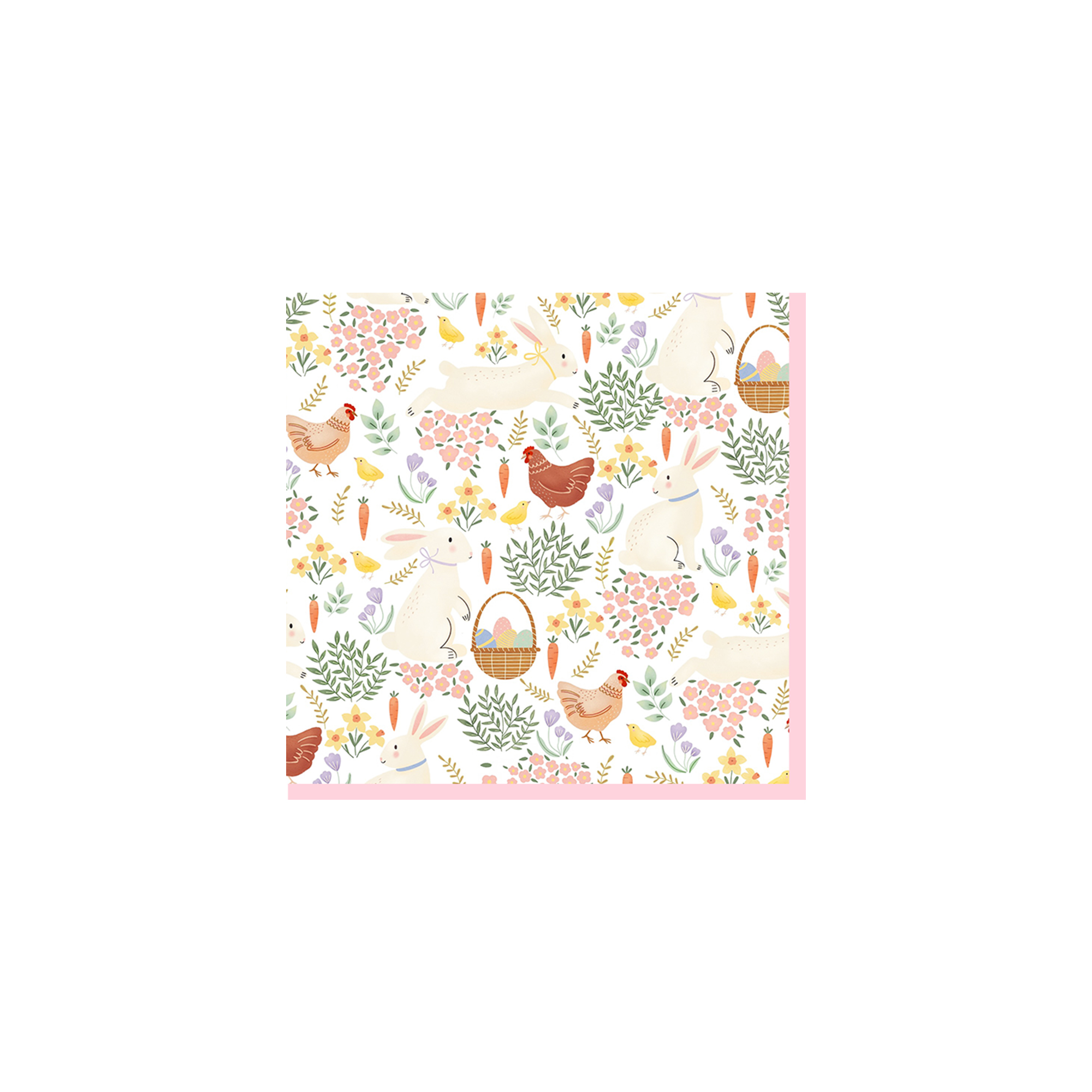 Easter Theme Light Apricot  with Rabbit Chicken and Carrot Napkin