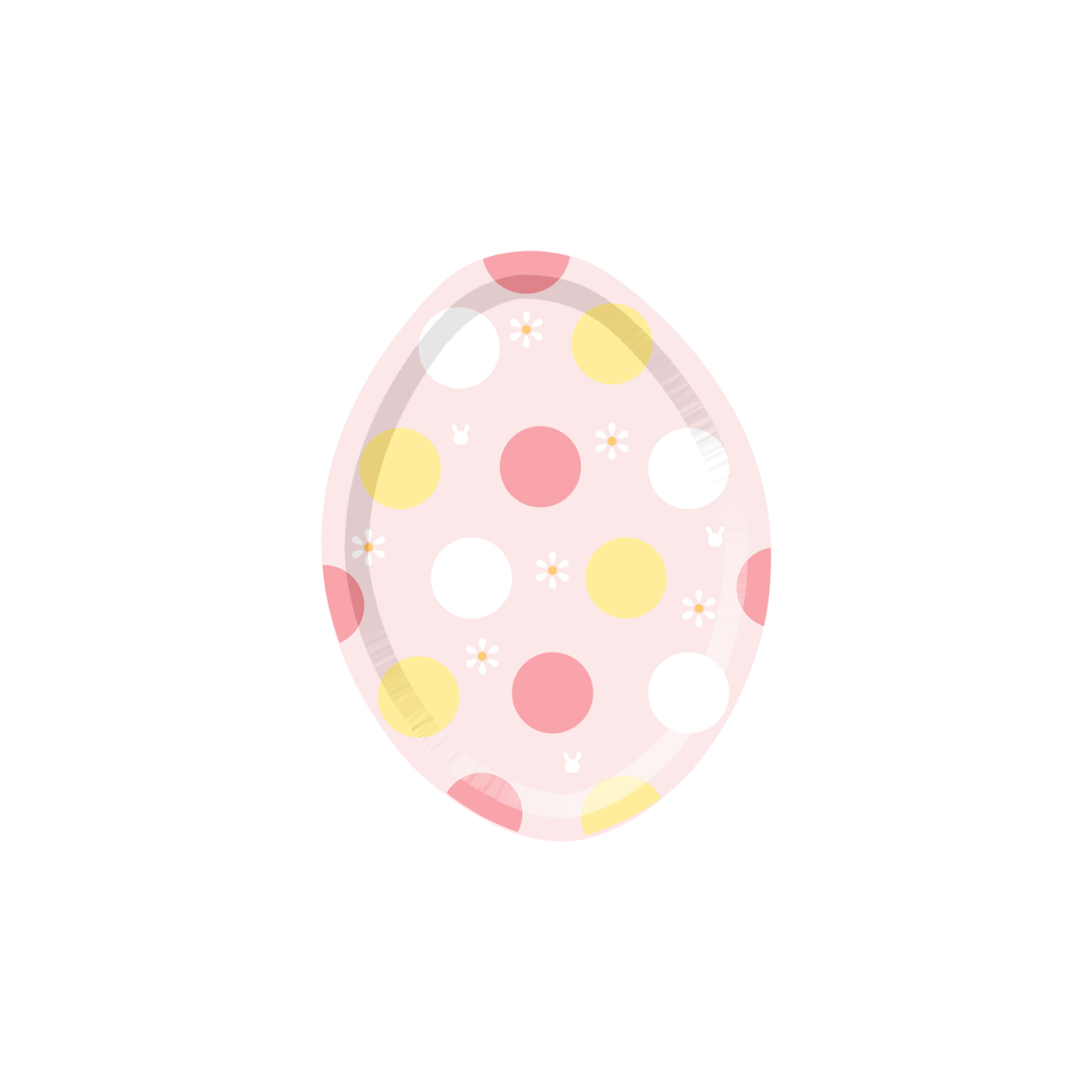 Easter Theme Pink Egg Shape Dessert Plate