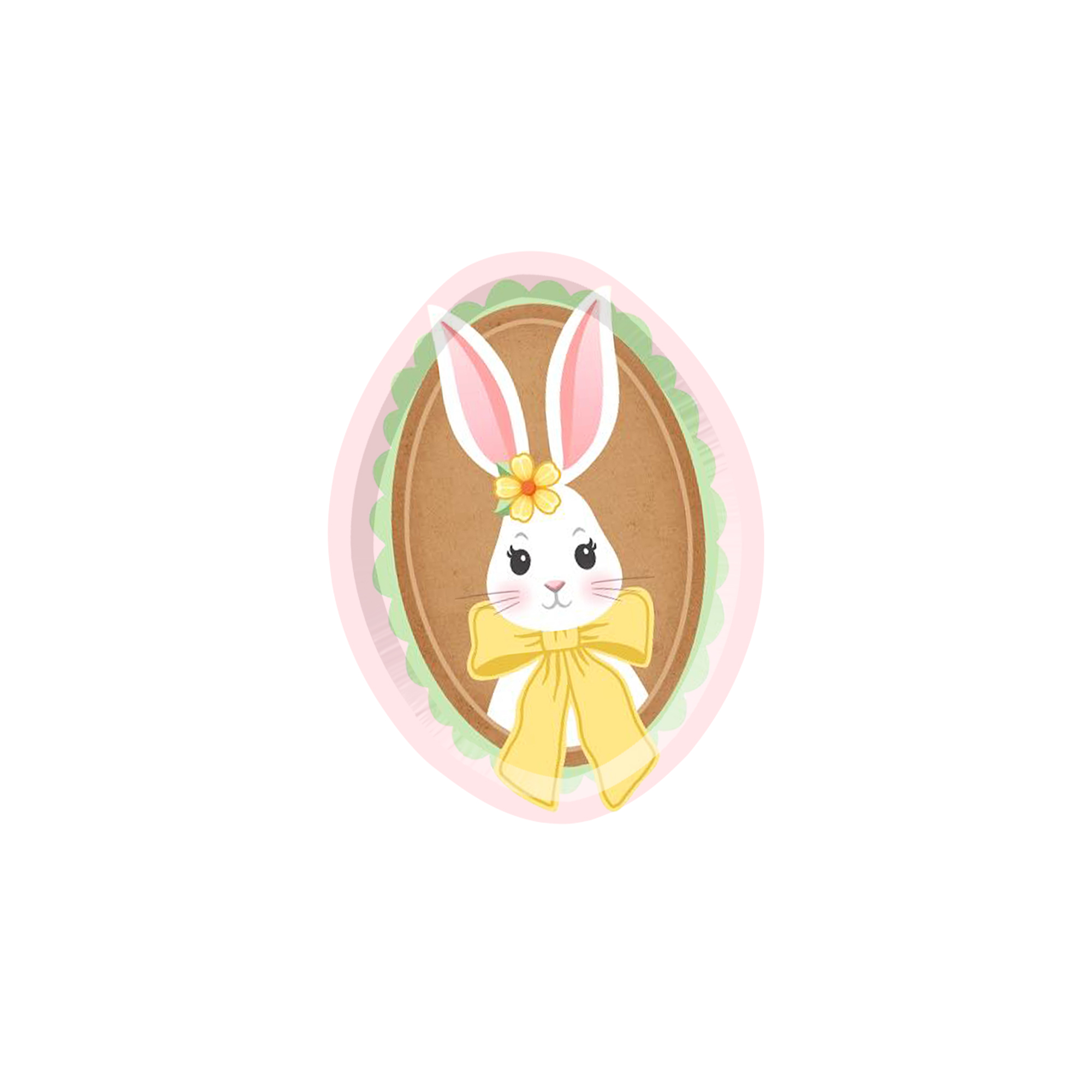 Easter Theme Egg Shape with Rabbit Dessert Plate