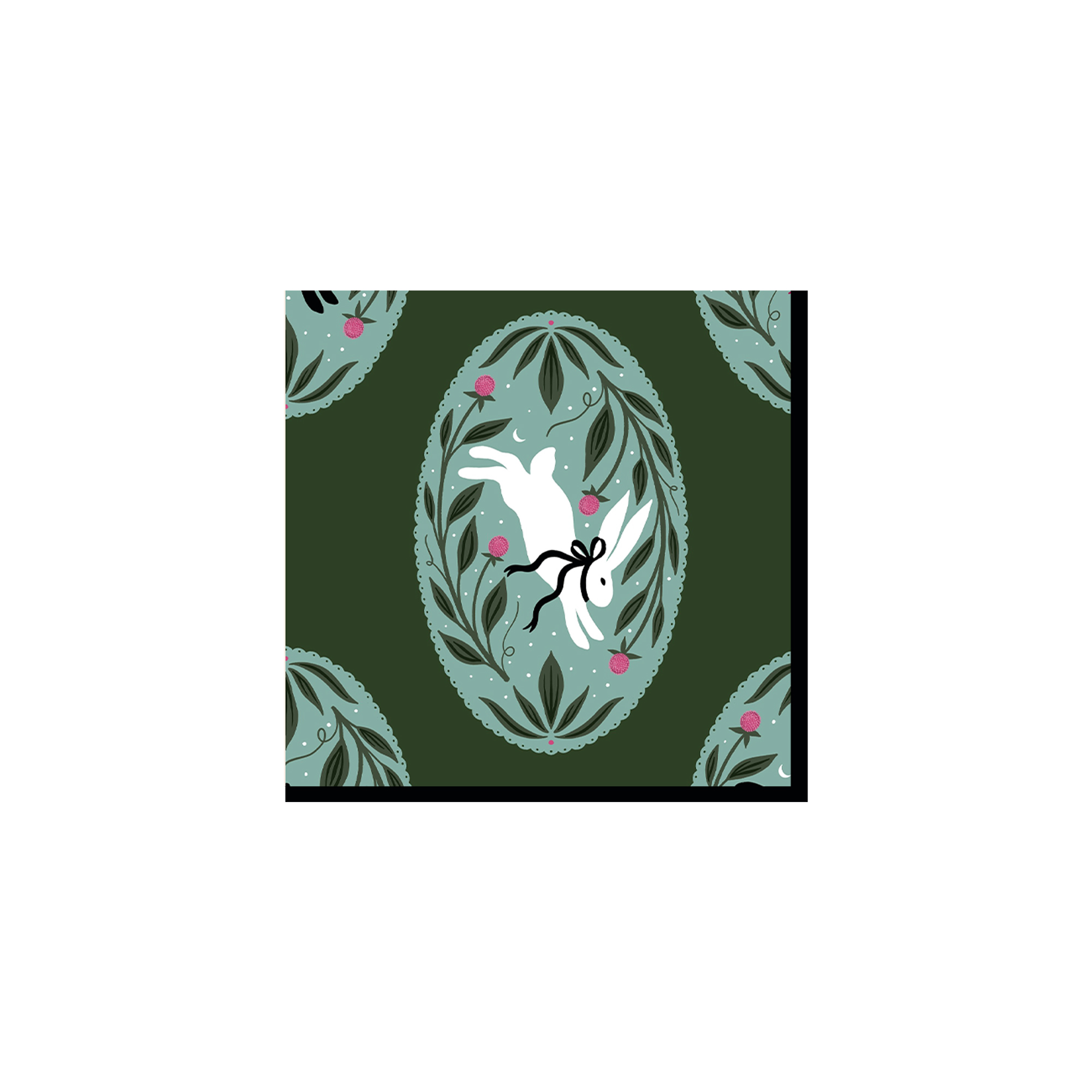 Easter Theme Mint Grayish Green with Rabbit Napkin