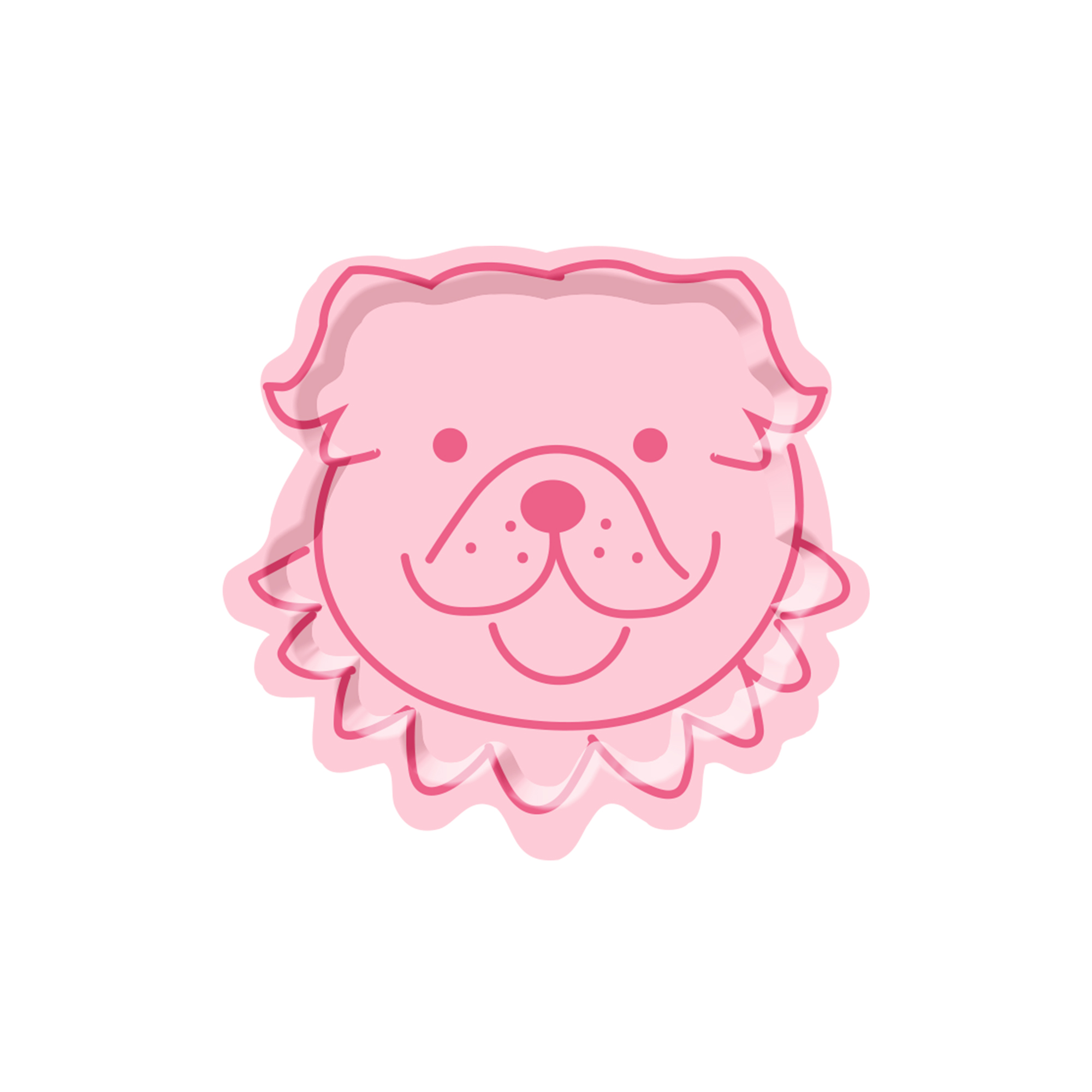 Animal Theme Pink Puppy Shape 7 Inch Plate