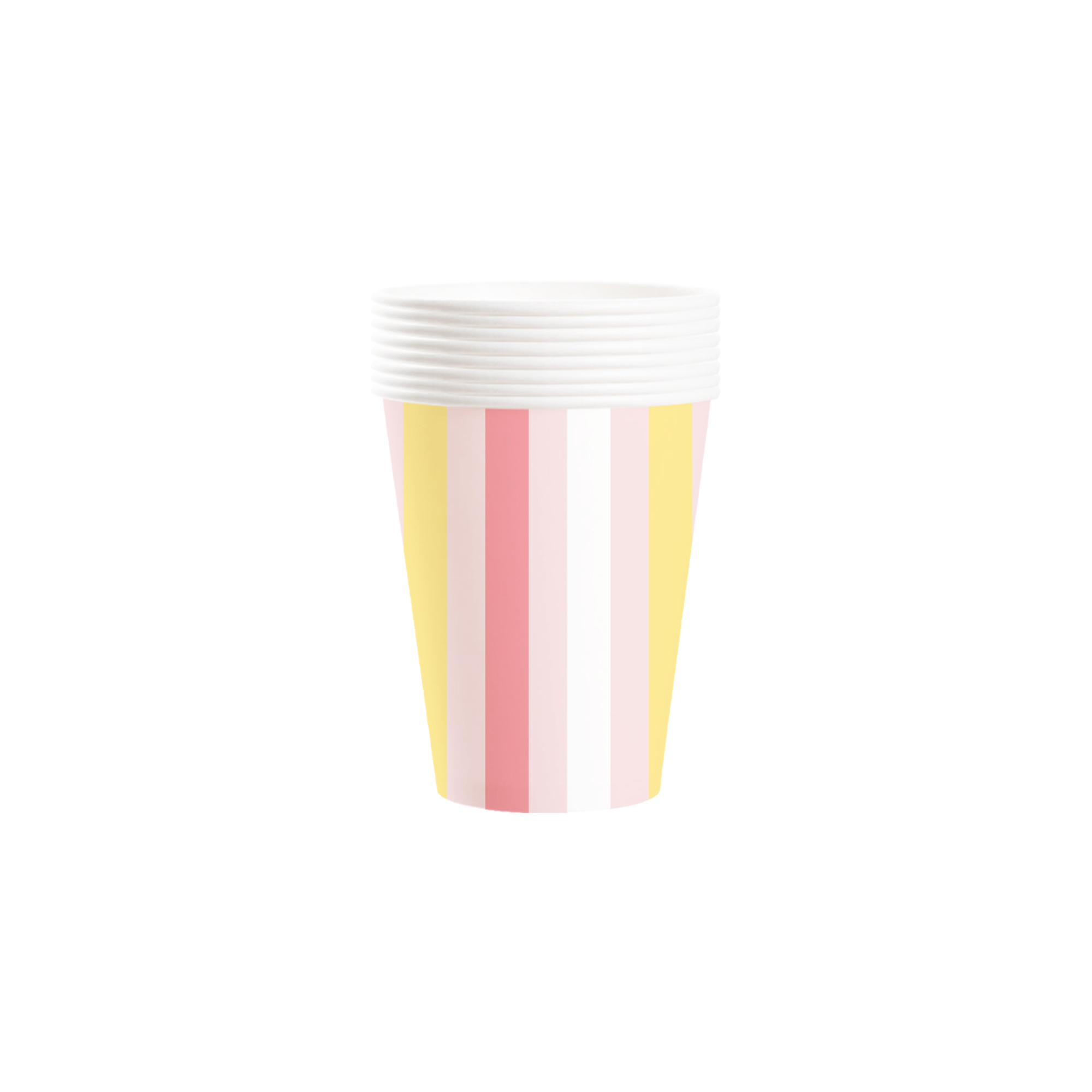Easter Theme Pink and Yellow Stripes Paper Cup