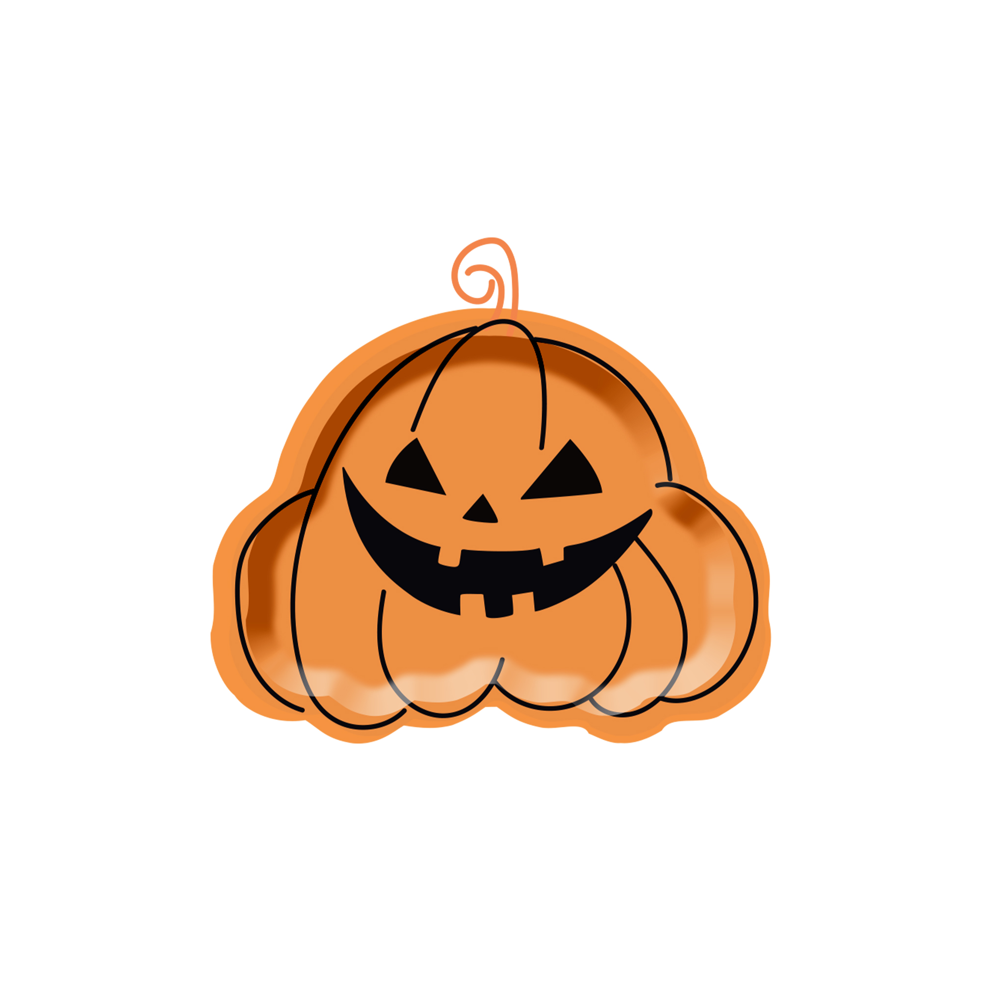 Halloween Theme Evil Pumpkin Shape 9 Inch Plate