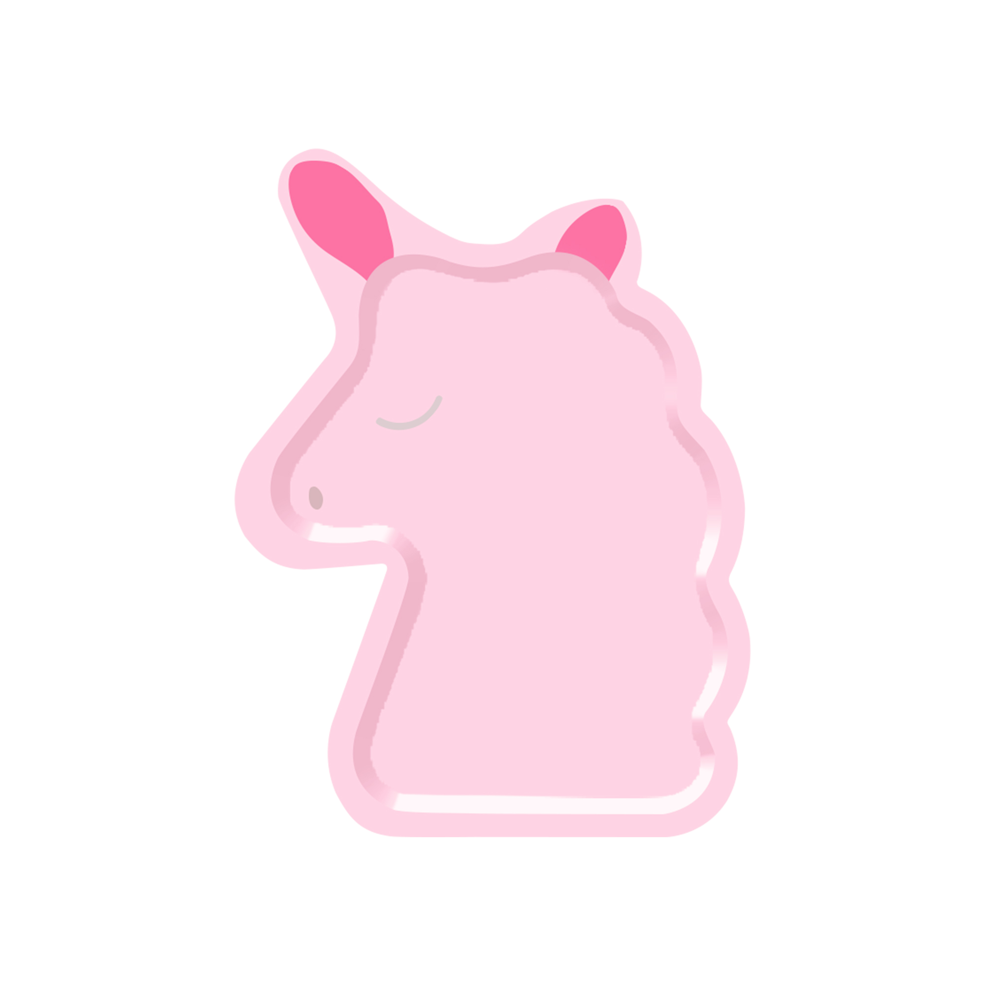 Kids Theme Pink Unicorn Shape 9 Inch Plate