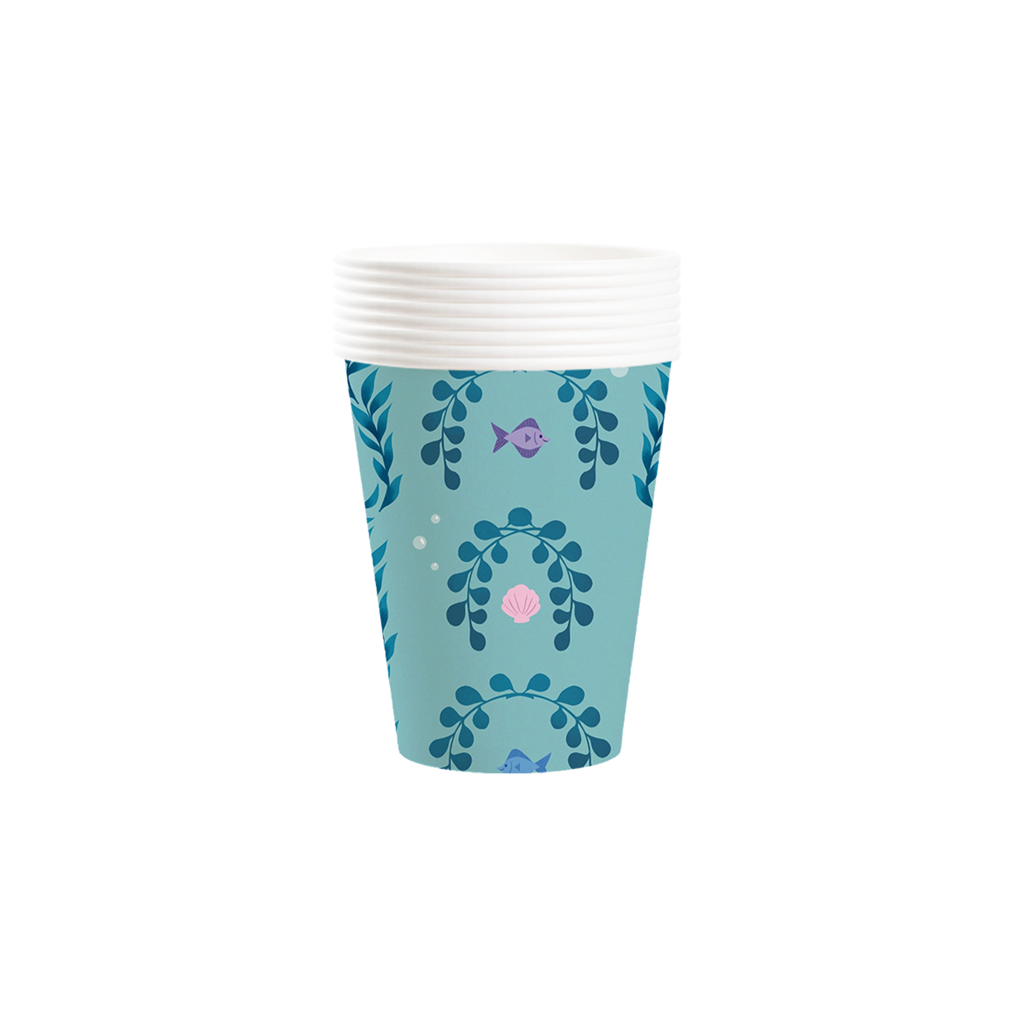 Mermaid Theme Green Color Paper Cup