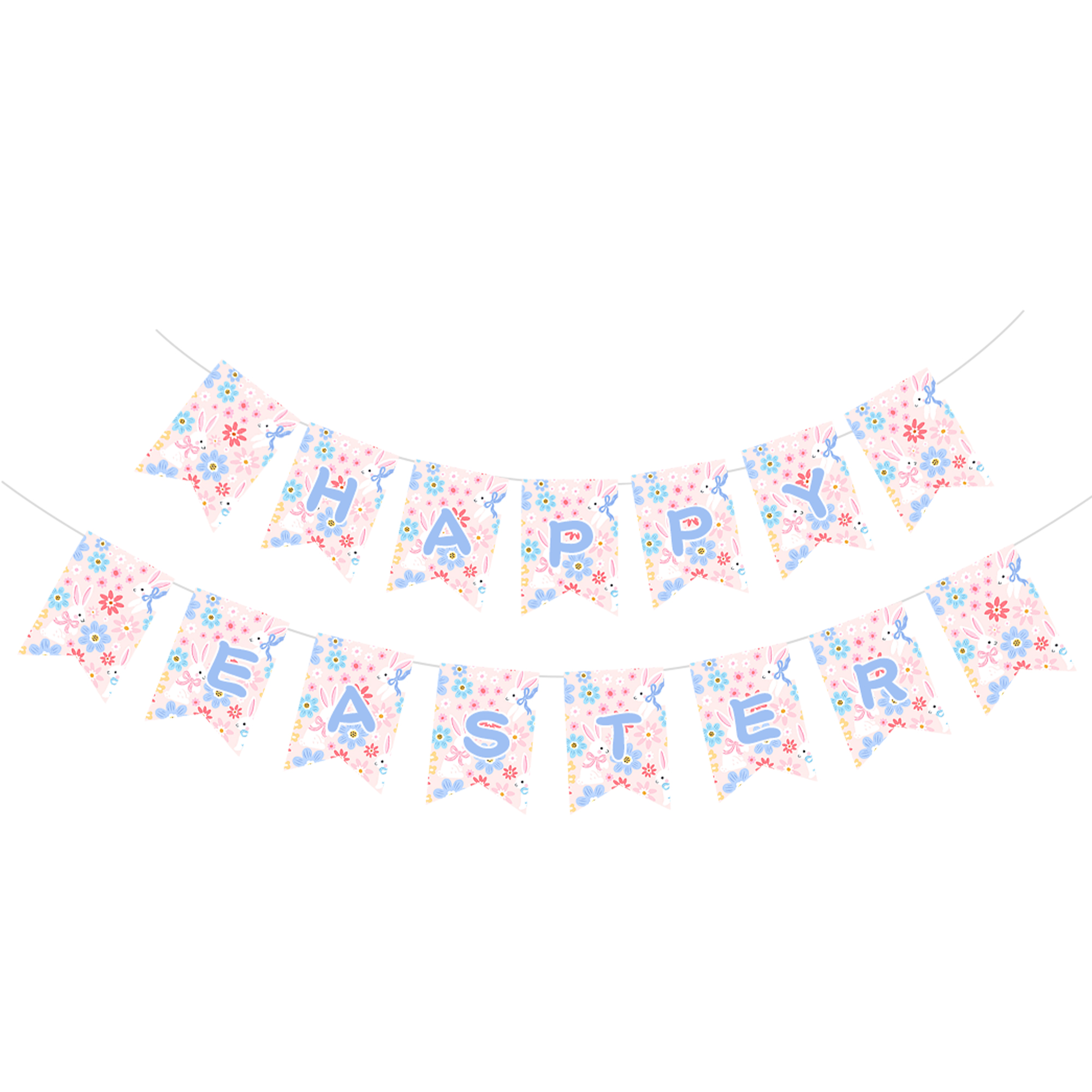 Easter Theme Light Pink Happy Easter Paper Banner