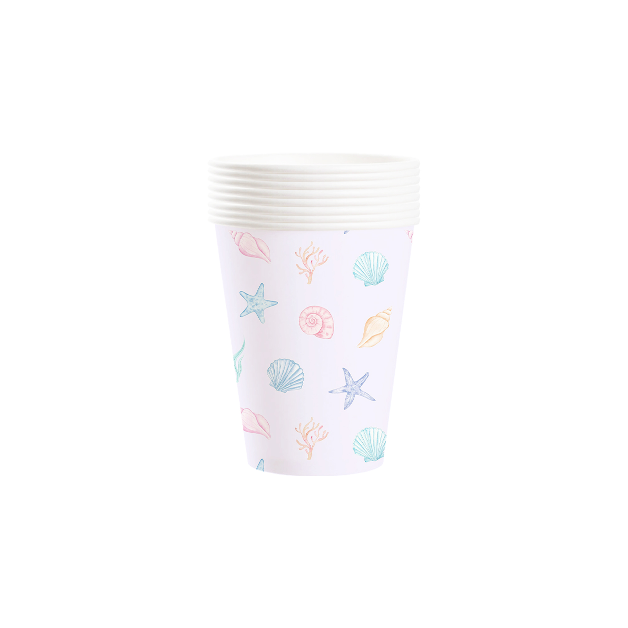 Mermaid Theme with Starfish Jellyfish Paper Cup