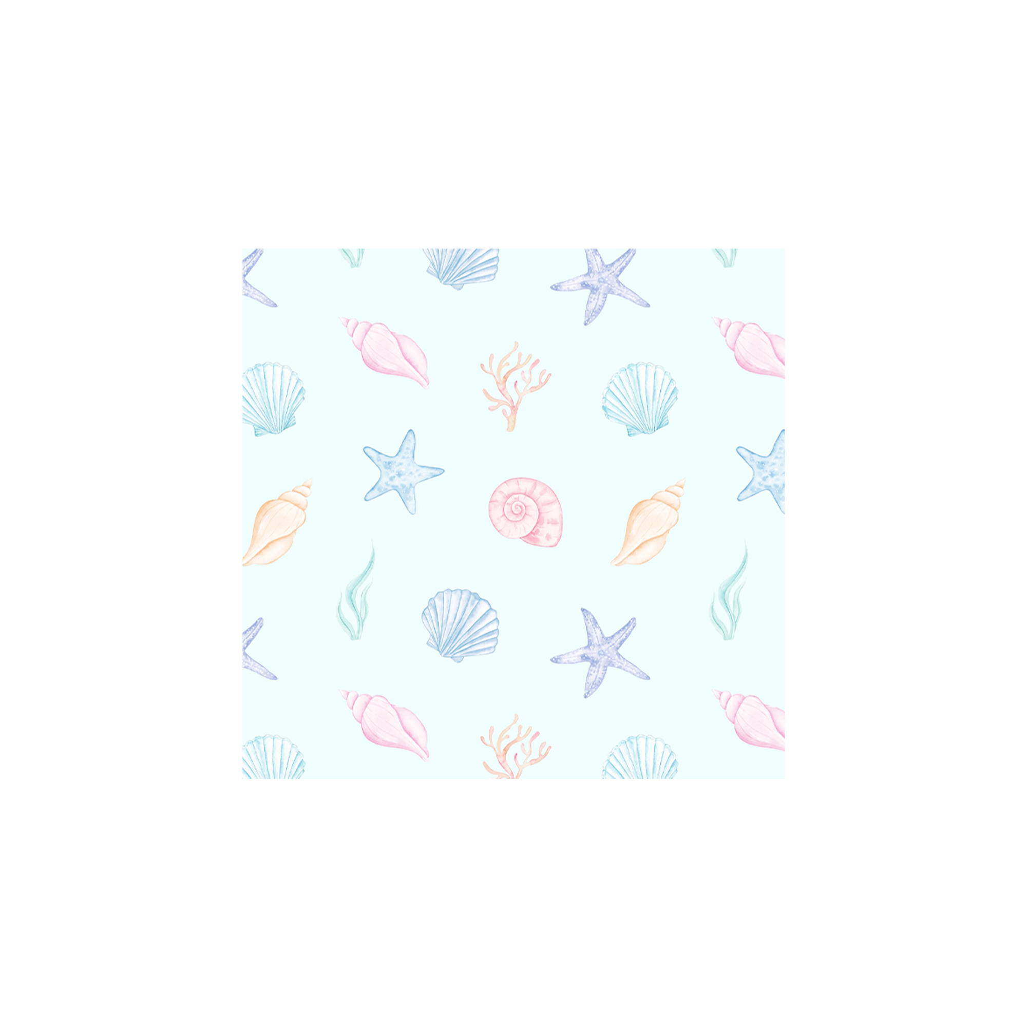 Mermaid Theme Light Blue with Starfish Jellyfish Napkin