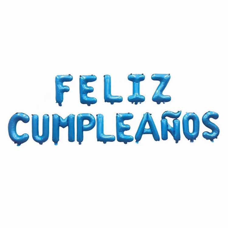 16 inch Light Blue Feliz Cumpleanos Foil Balloon