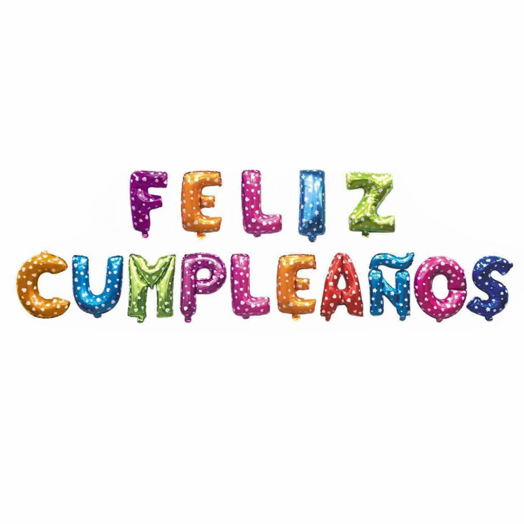 16 inch Polka Dot Feliz Cumpleanos Foil Balloon
