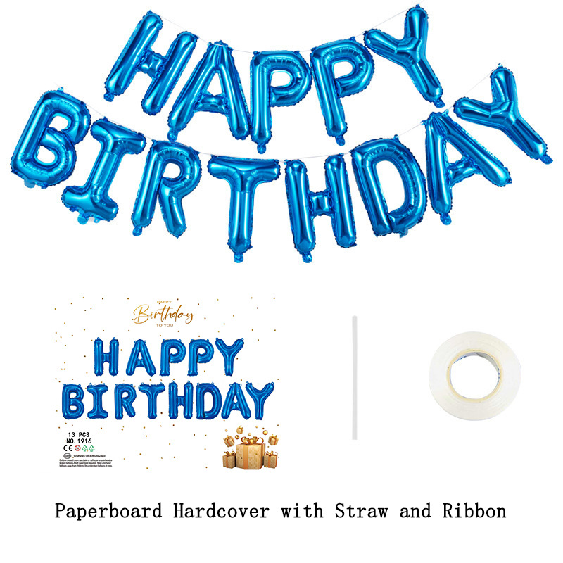 16 inch Blue Letter Happy Birthday Foil Balloon