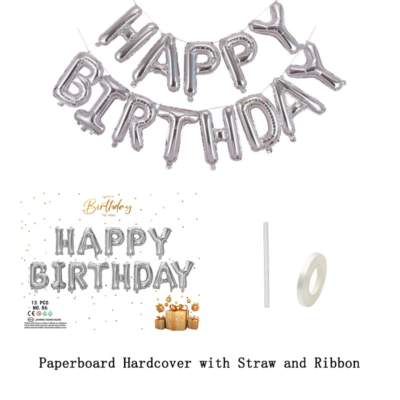 16 inch Sliver Letter Happy Birthday Foil Balloon