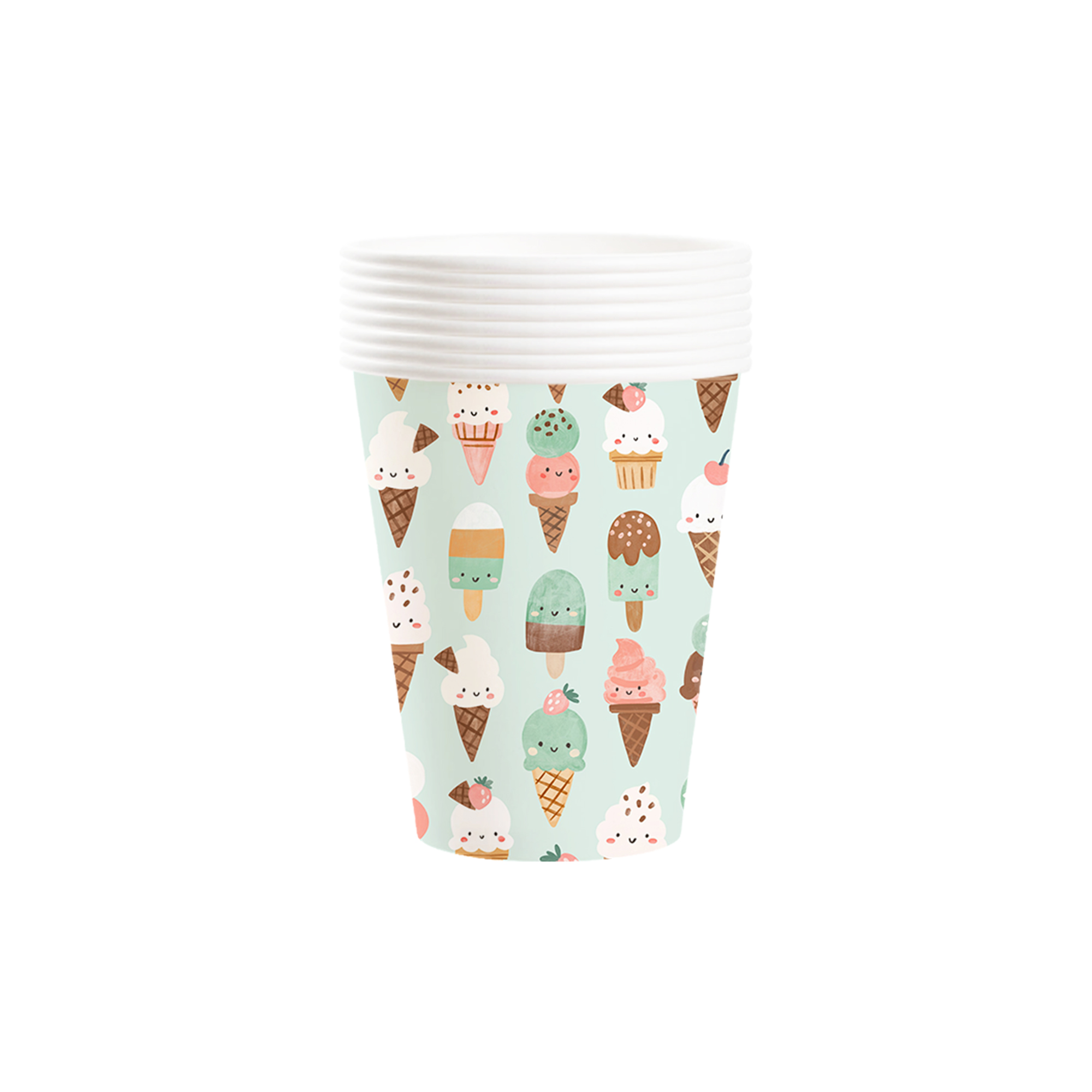 Summer Theme Mint Green Color Paper Cup