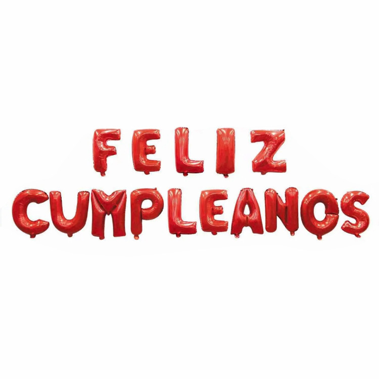 16 inch Red Feliz Cumpleanos Foil Balloon