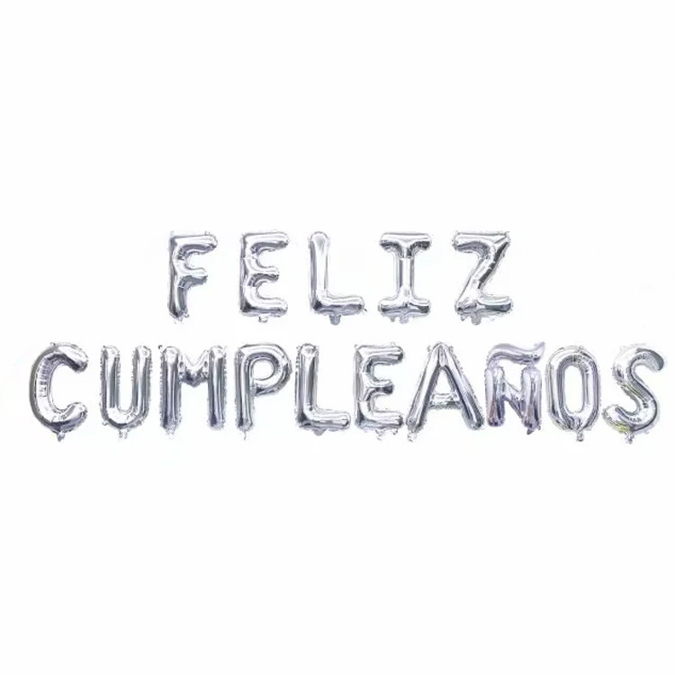 16 inch Sliver Feliz Cumpleanos Foil Balloon