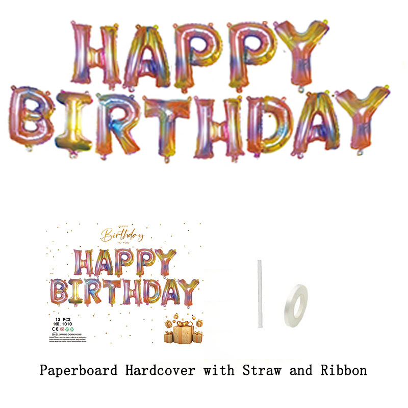 16 inch Gradient Color Letter Happy Birthday Foil Balloon