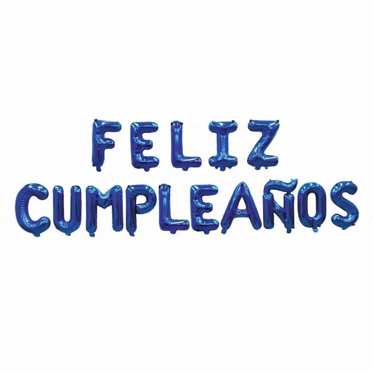 16 inch Dark Blue Feliz Cumpleanos Foil Balloon