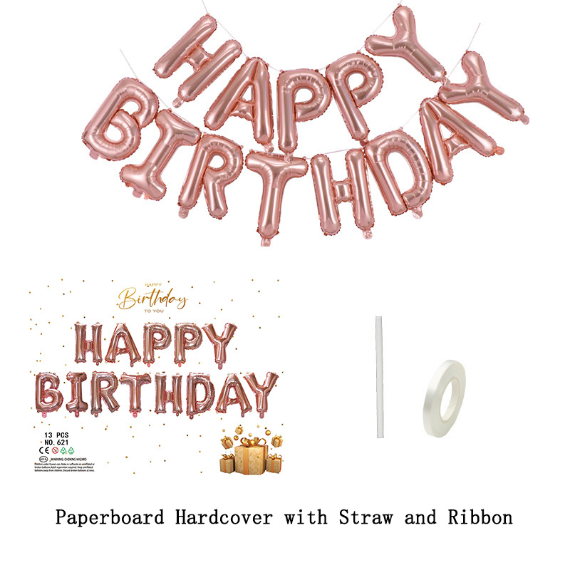 16 inch Rose Gold Letter Happy Birthday Foil Balloon