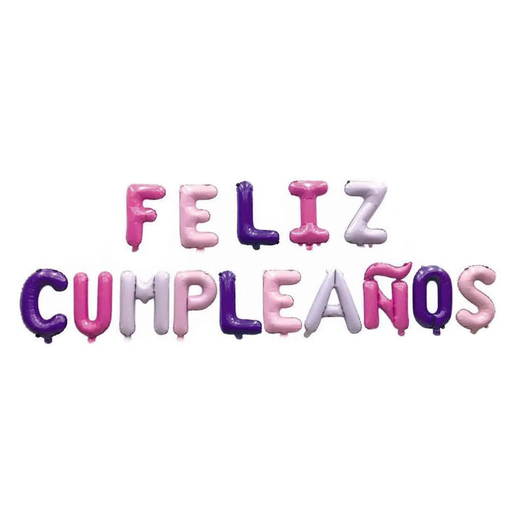 16 inch Gradient Color Feliz Cumpleanos Foil Balloon