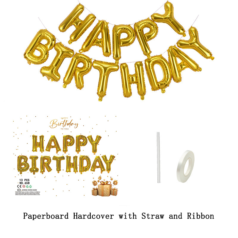 16 inch Gold Letter Happy Birthday Foil Balloon