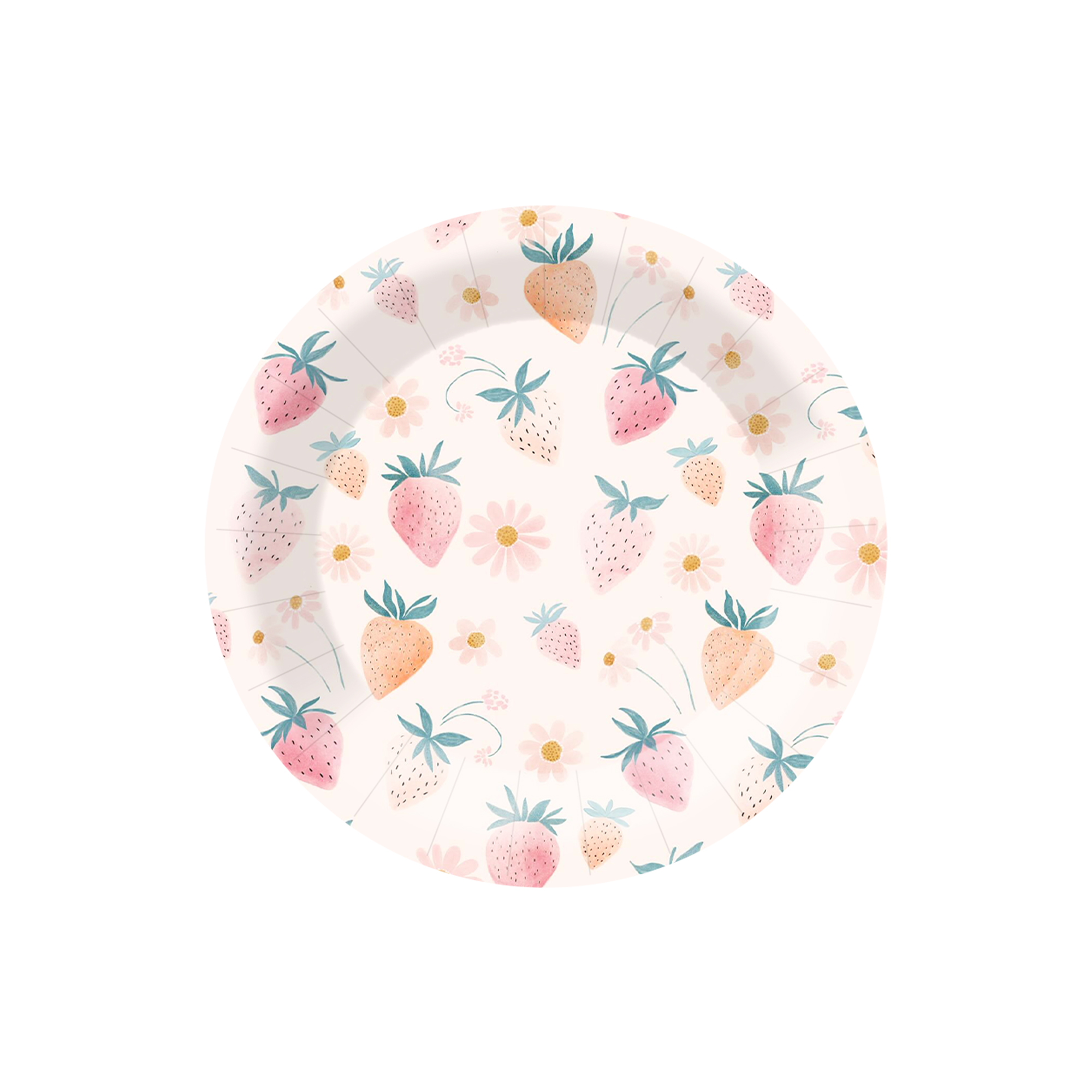 Fruit Theme Light Pink Color Round Shape Dinner Plate