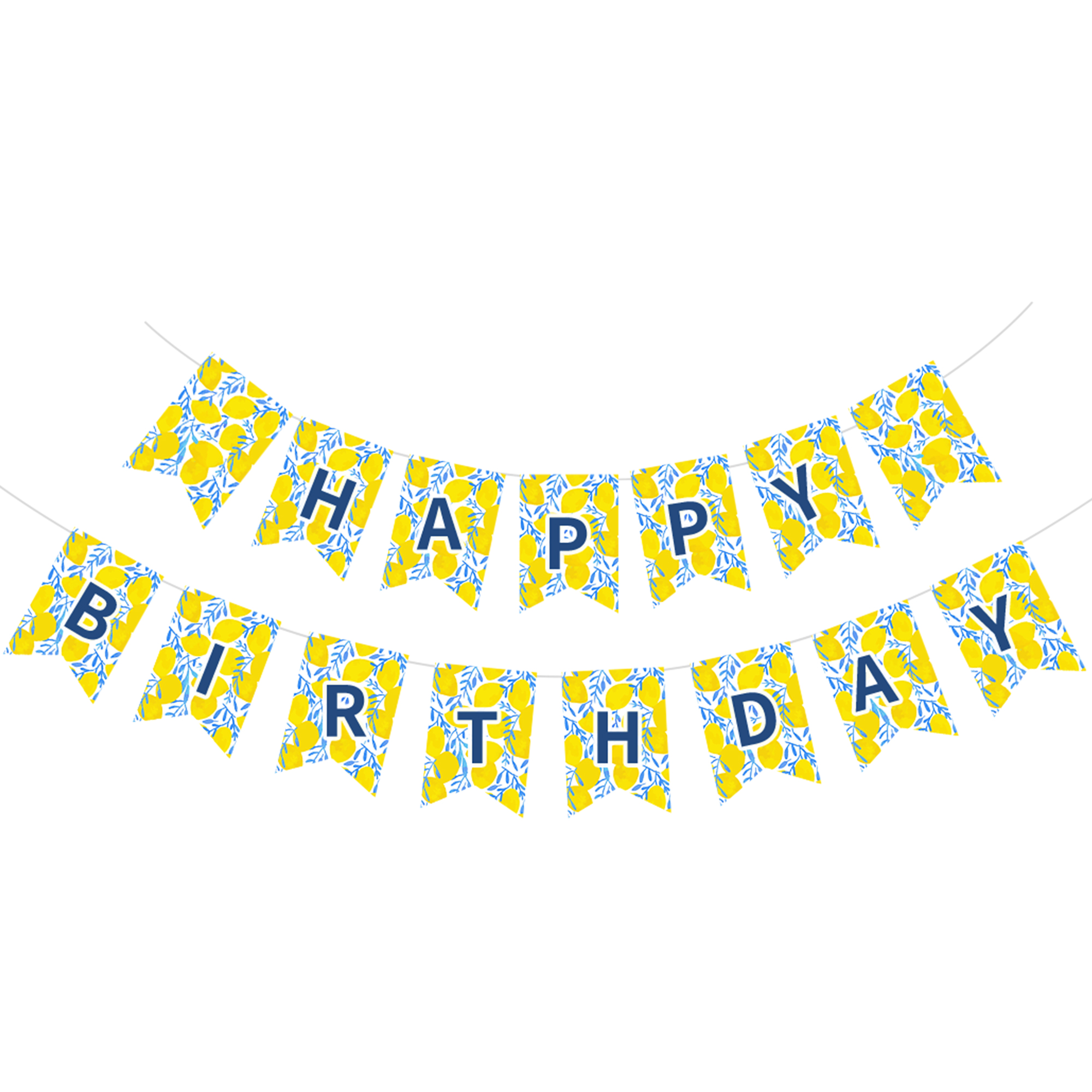 Fruit Theme Lemon Happy Birthday Paper Banner