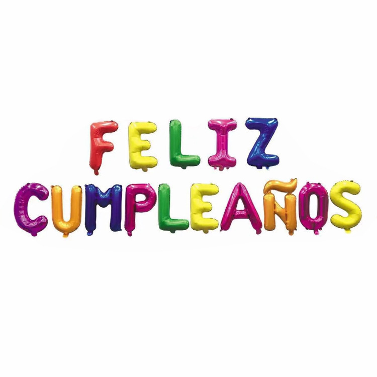 16 inch Assorted Colors Feliz Cumpleanos Foil Balloon
