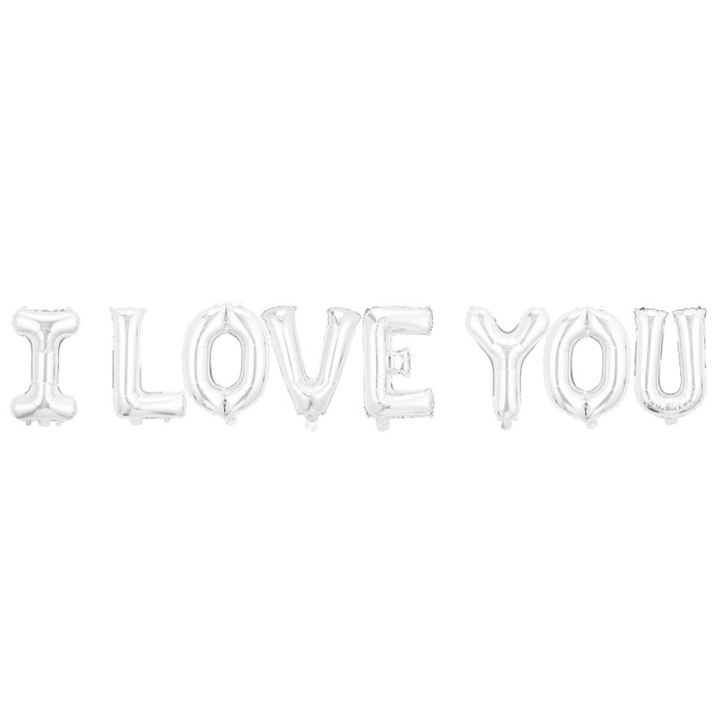 16 inch Sliver I LOVE YOU Foil Balloon